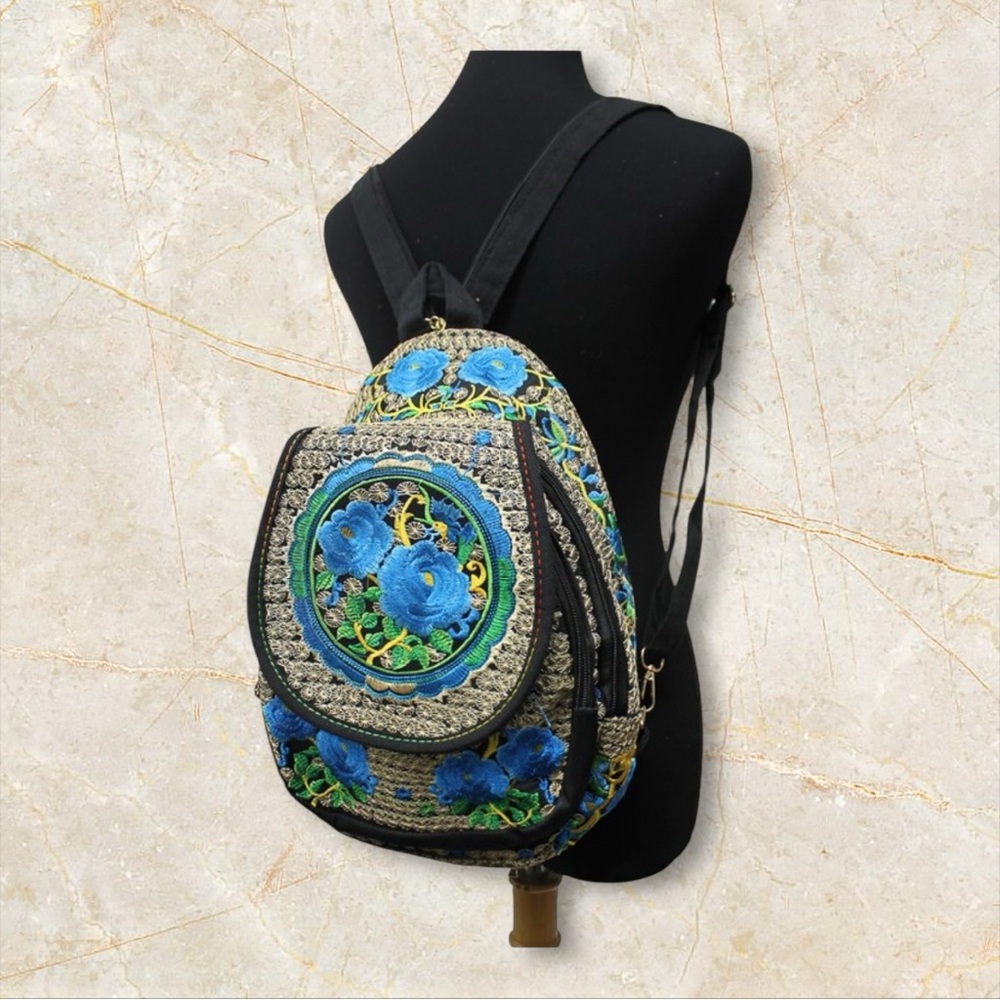 Embroidered Floral Backpack - Picture 4 of 10